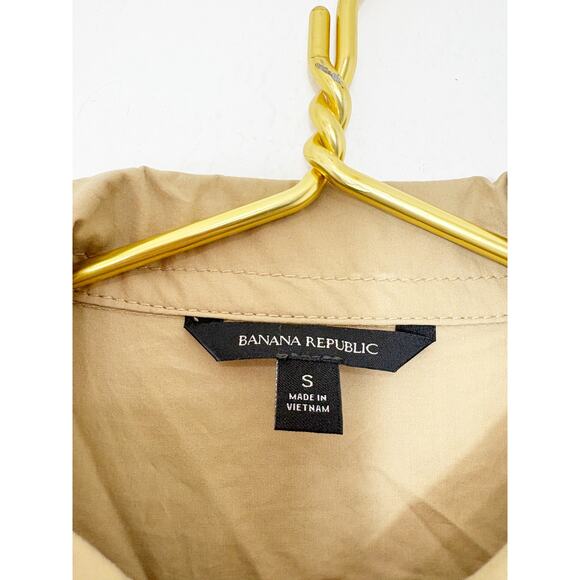 Banana Republic Poplin Jumpsuit Size Small Utility Tan Flightsuit Oversized Chic - Picture 5 of 14